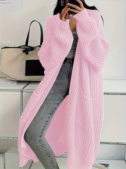 Marina Gilet Femme – Long Gilet Tricoté Doux & Élégant pour Automne avec Coupe Confortable