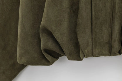 Isla Veste Femme en Daim – Blouson Oversize Élégant avec Coupe Moderne & Confort Doux