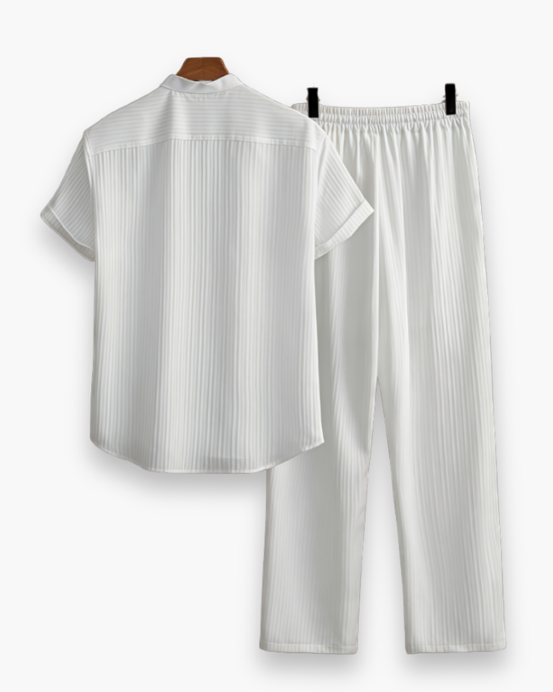 Josh Ensemble Homme Été – Chemise à Manches Courtes & Pantalon Léger et Décontracté