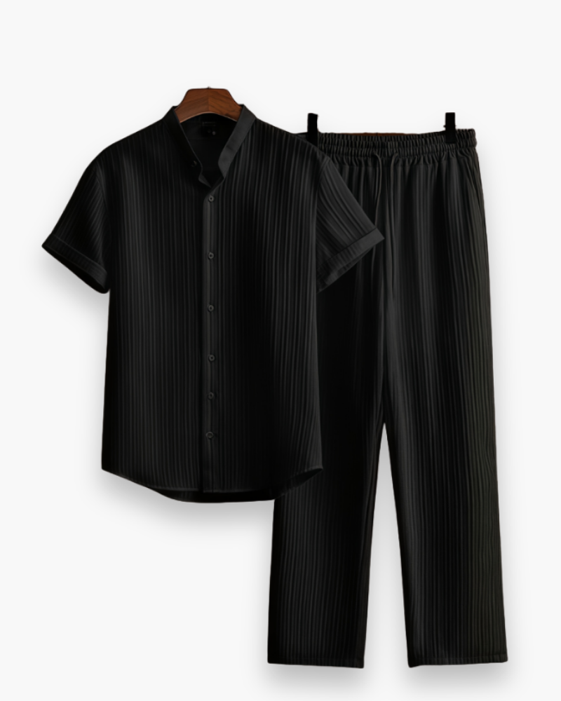 Josh Ensemble Homme Été – Chemise à Manches Courtes & Pantalon Léger et Décontracté
