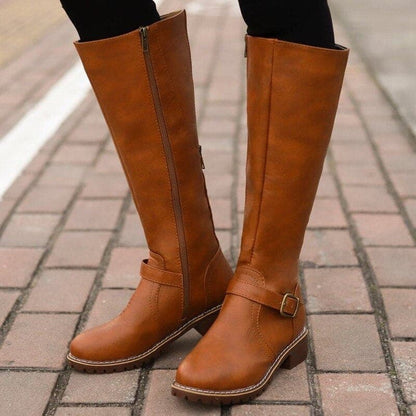 Megan Bottes Hautes Femme – Talon Bloc Confortable & Bout Rond Élégant