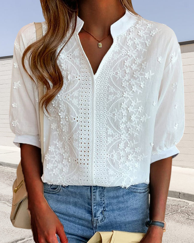 Emelia Blouse for Women – Elegant Top with Puff Sleeves & Comfortable Fit