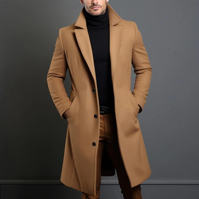 William Wool Coat for Men – Classic Fit with Warm and Durable Fabric & Timeless Design