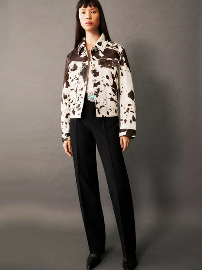 Claudia Veste Motif Vache – Audacieuse, Tendance et Originale pour un Look Unique