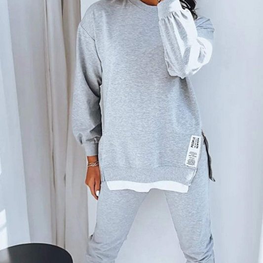 Aisha Ensemble Femme – Survêtement Confortable avec Haut à Manches Longues & Pantalon Ajusté