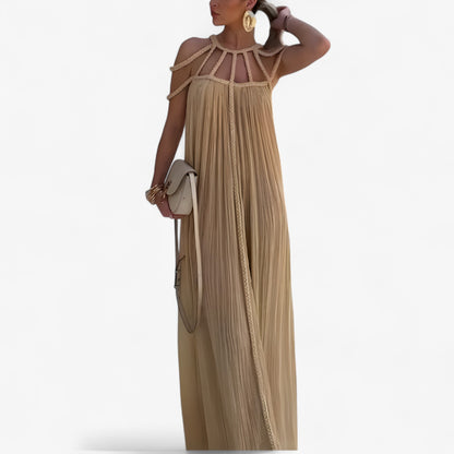 Linette Robe Longue Femme – Élégante Robe Maxi Fluide avec Coupe Droite et Style Polyvalent