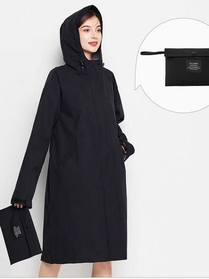 Malia Veste Femme Imperméable – Légère Coupe-Vent avec Capuche Ajustable & Poches Pratiques