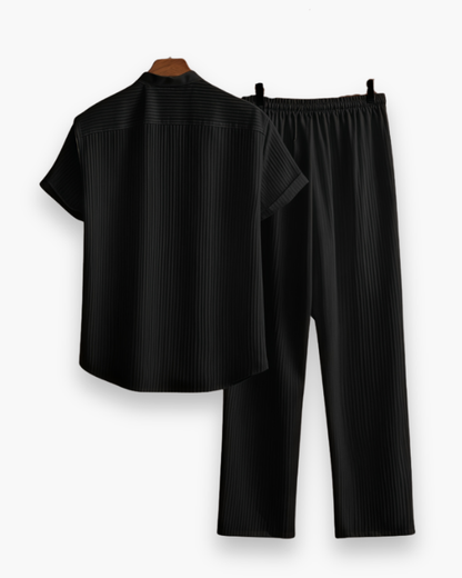 Josh Ensemble Homme Été – Chemise à Manches Courtes & Pantalon Léger et Décontracté