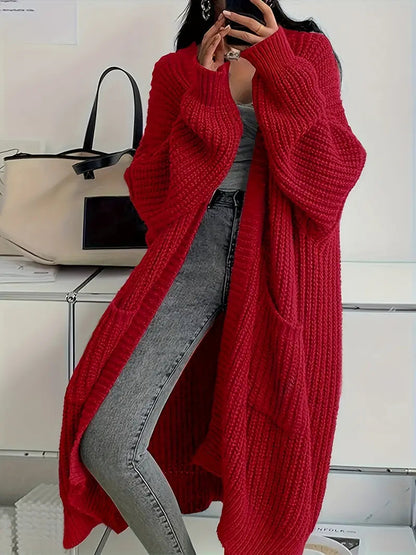 Marina Gilet Femme – Long Gilet Tricoté Doux & Élégant pour Automne avec Coupe Confortable