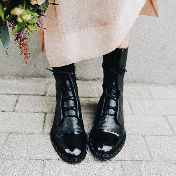 Zuriel Bottes Femme – Bottes Hautes Élégantes à Talon & Lacets en Cuir Premium