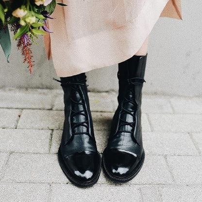 Zuriel Bottes Femme – Bottes Hautes Élégantes à Talon & Lacets en Cuir Premium