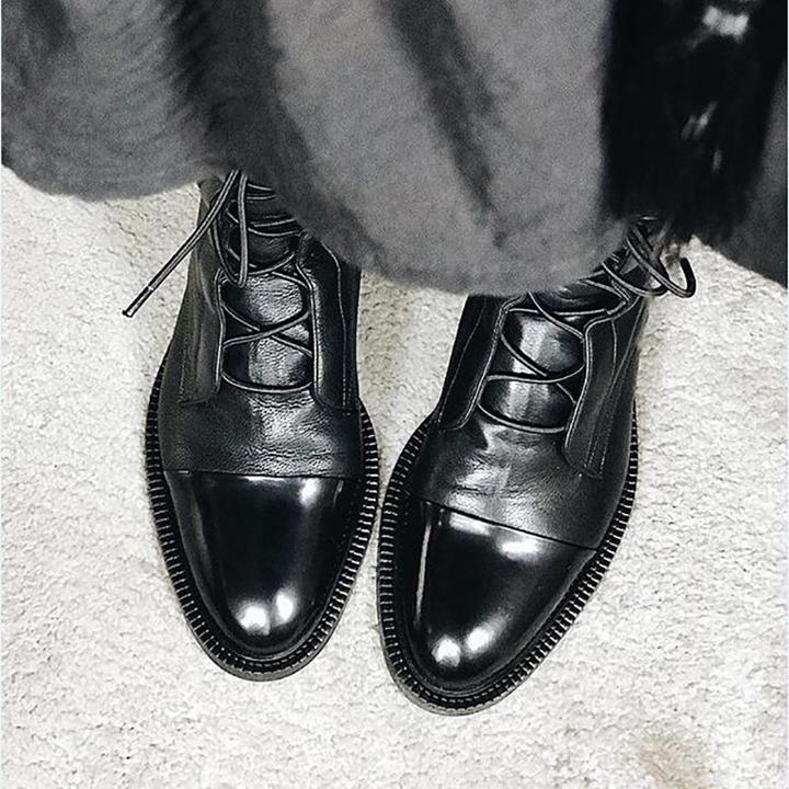 Zuriel Bottes Femme – Bottes Hautes Élégantes à Talon & Lacets en Cuir Premium