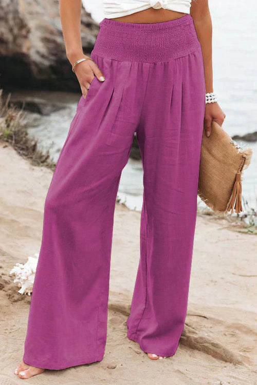 Alivia Pantalon Palazzo Femme – Taille Haute, Coupe Large Légère & Élégante pour l’Été
