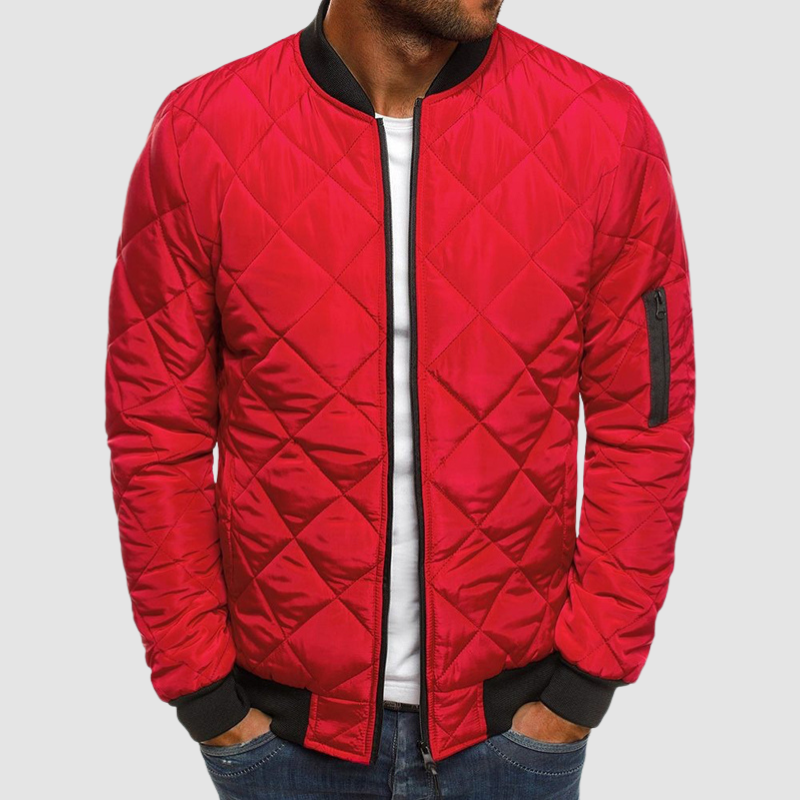 Benedict Veste Matelassée pour Homme – Légère avec motif à losanges, fermeture zippée et poches