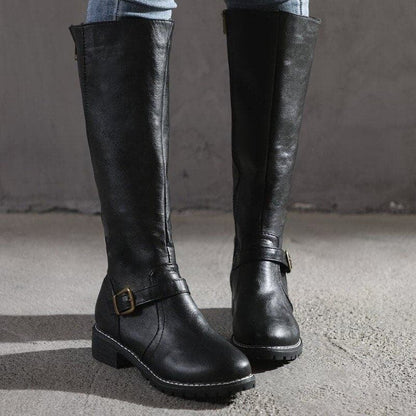 Megan Bottes Hautes Femme – Talon Bloc Confortable & Bout Rond Élégant