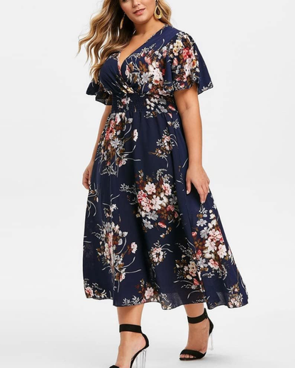 Claire Bohemian Women's Dress – Off-Shoulder, Ruffles, Flowing Midi Cut for Summer