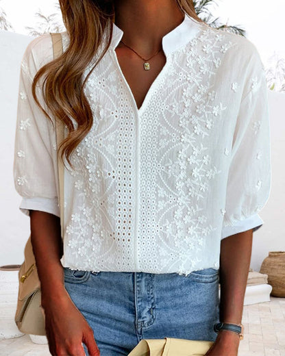 Emelia Blouse Femme – Haut Élégant avec Manches Bouffantes & Coupe Confortable