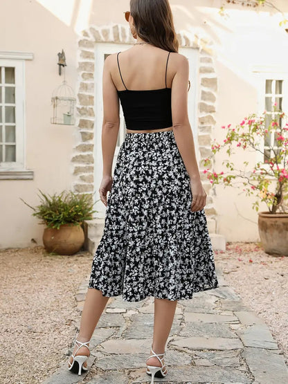 Jupe Fleurie Femme Zia – Coupe Évasée en A avec Poches, Légère pour le Printemps & l'Été