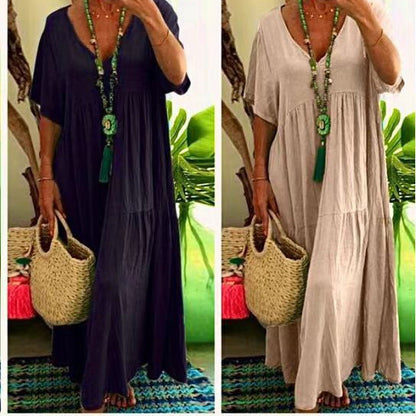 Saylor Robe Longue Été Femme – Robe Maxi Bohème Ample Style Décontracté pour Vacances & Loisirs