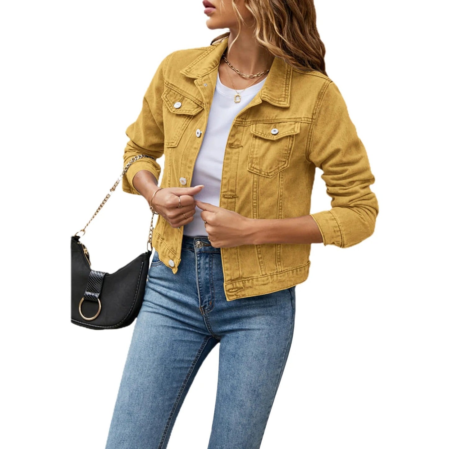 Eva Veste Femme en Jean – Classique Boutonnée, Polyvalente & Idéale au Quotidien