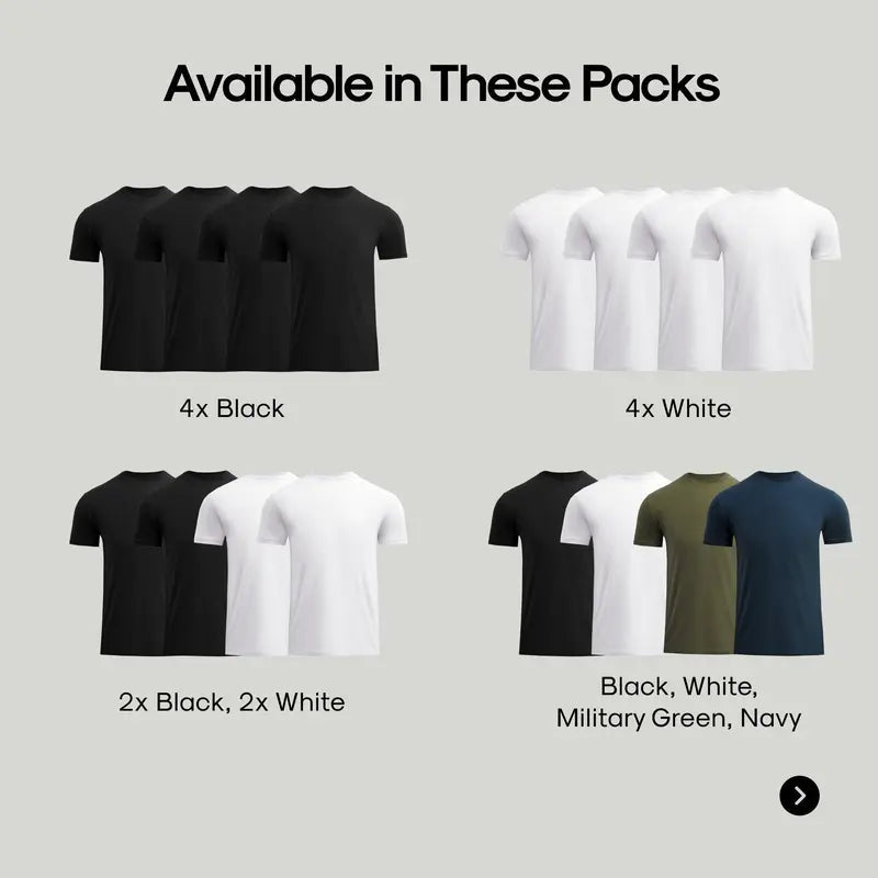Men's 4-Pack Short Sleeve Crew Neck T-Shirts