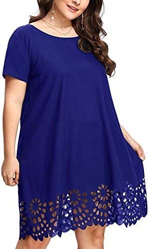 Emma Midi Dress for Women – Loose Dress with Round Neck and Short Sleeves