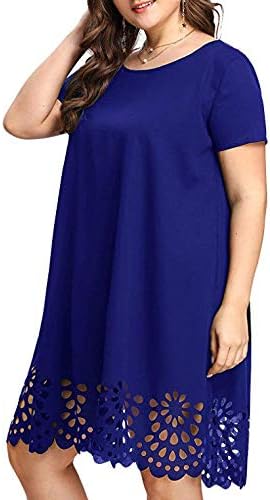 Emma Midi Dress for Women – Loose Dress with Round Neck and Short Sleeves
