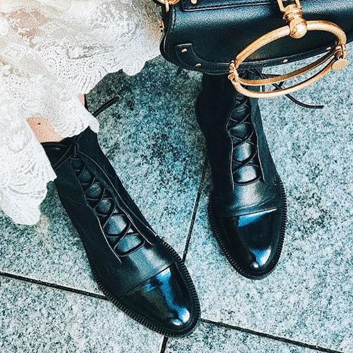 Zuriel Bottes Femme – Bottes Hautes Élégantes à Talon & Lacets en Cuir Premium
