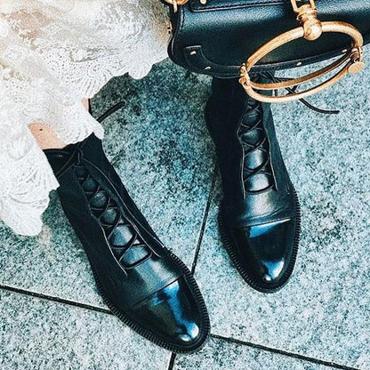 Zuriel Bottes Femme – Bottes Hautes Élégantes à Talon & Lacets en Cuir Premium