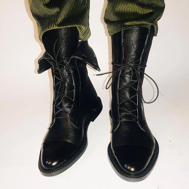 Zuriel Bottes Femme – Bottes Hautes Élégantes à Talon & Lacets en Cuir Premium
