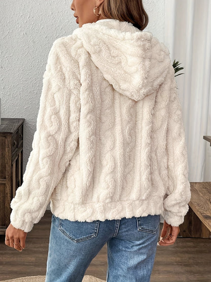 Francesca Veste Femme – Veste Zippée à Capuche en Polaire Douce & Chaude pour Automne/Hiver