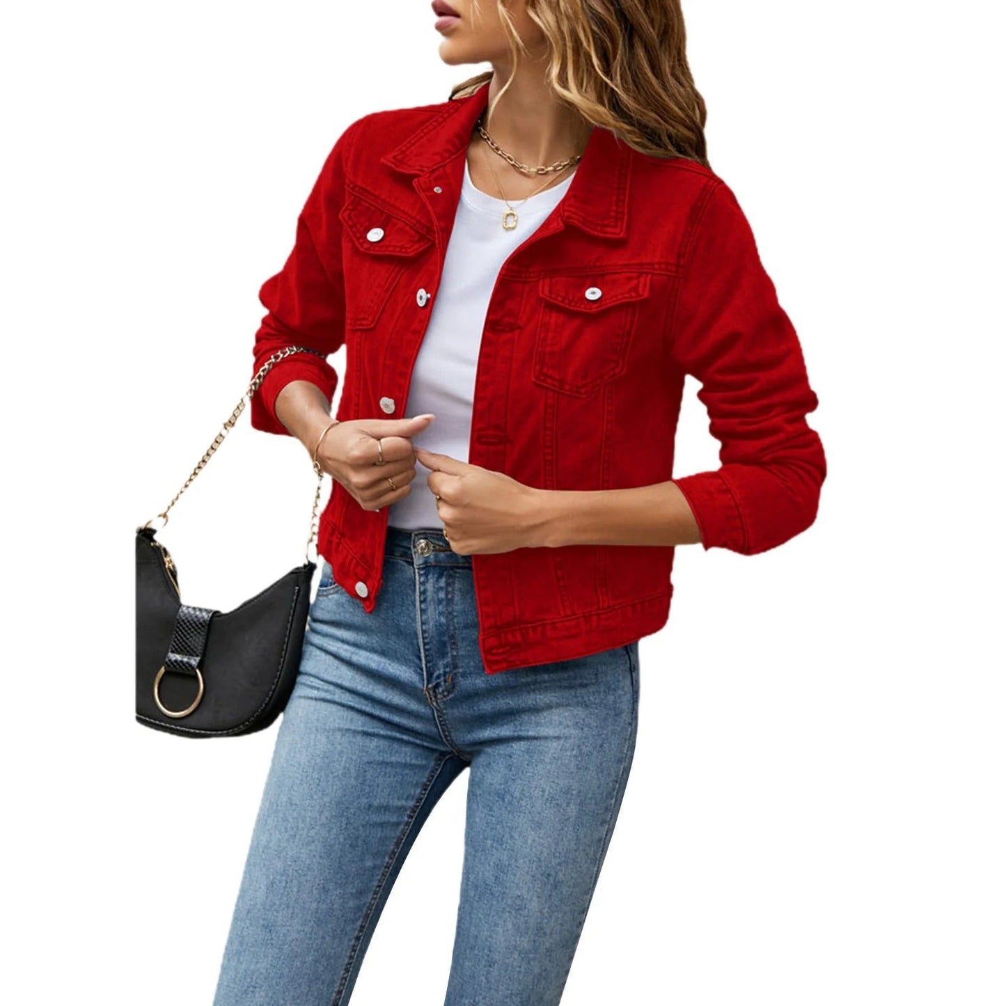 Eva Veste Femme en Jean – Classique Boutonnée, Polyvalente & Idéale au Quotidien