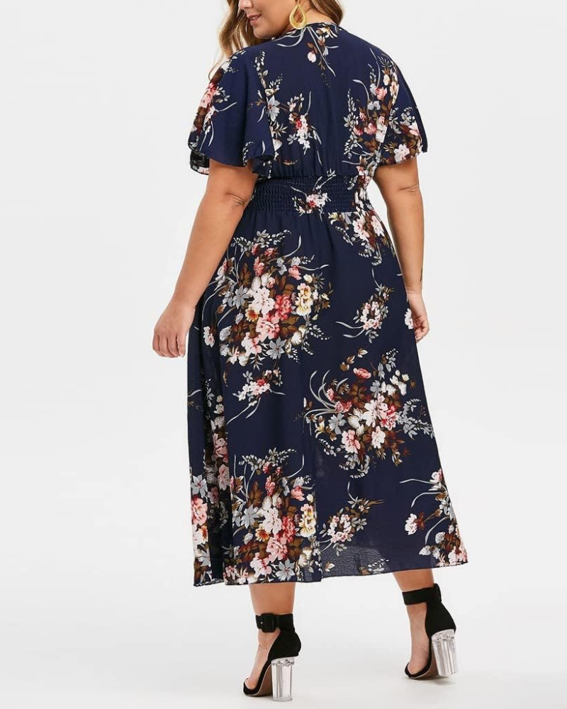 Claire Bohemian Women's Dress – Off-Shoulder, Ruffles, Flowing Midi Cut for Summer