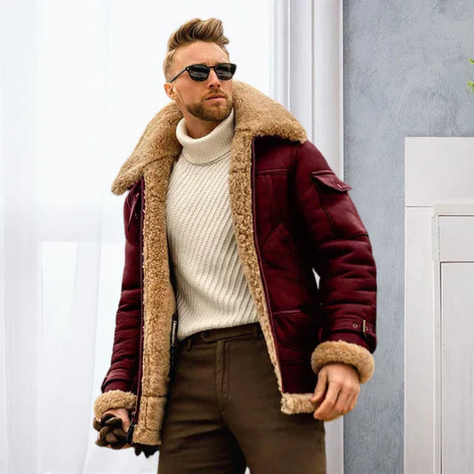 Raymond Veste Homme – Cuir Robuste avec Doublure en Fourrure Douce & Style Élégant