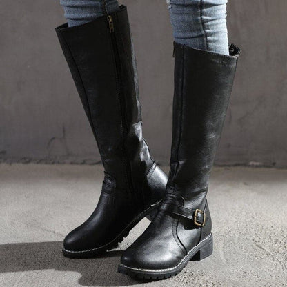 Megan Bottes Hautes Femme – Talon Bloc Confortable & Bout Rond Élégant