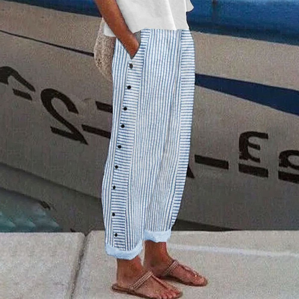 Pia Pantalon Femme – Pantalon Décontracté avec Poches Latérales & Coupe Confortable