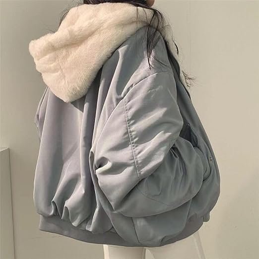 Daniela Veste Teddy Oversize Femme – Bomber Doux Réversible avec Poches & Style Streetwear
