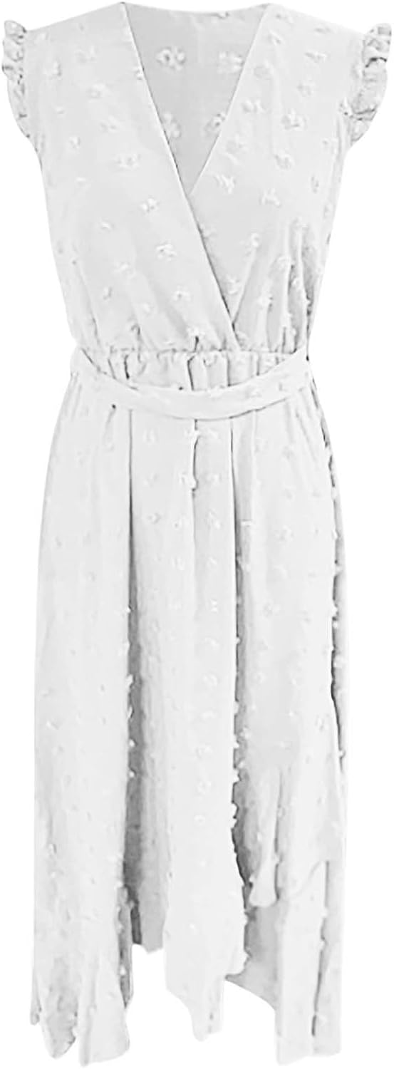 Luna Bohemian Dress for Women – Long Flowing Dress with V-Neck and Ruffled Sleeves