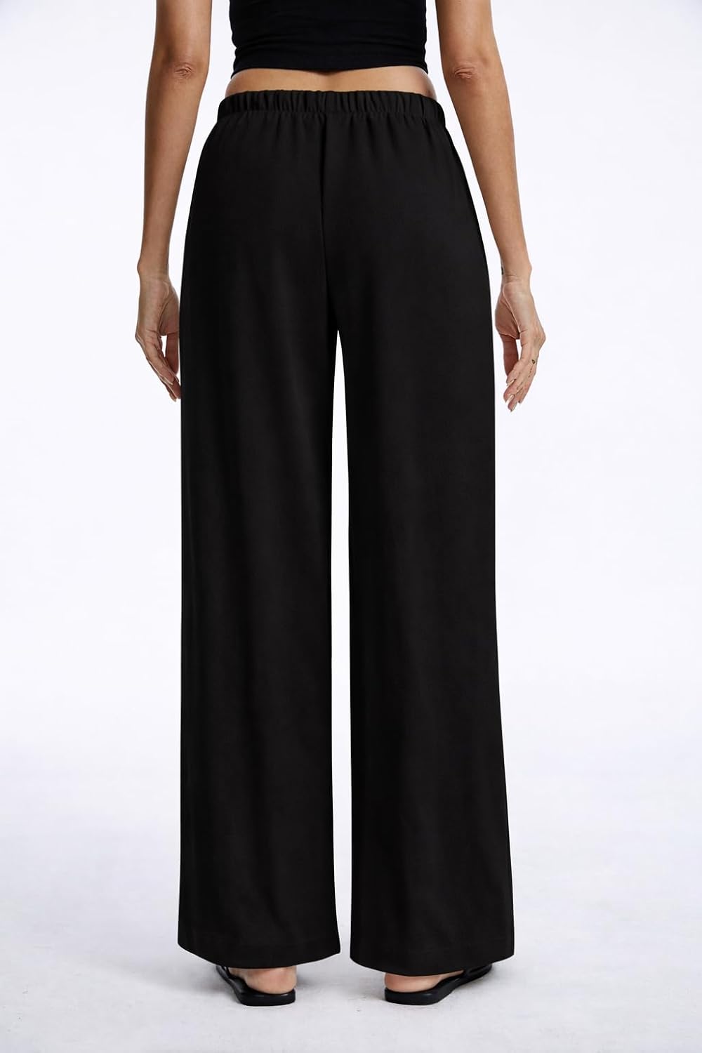 Clyde Women's Pants – High-Waisted Wide Leg Crepe Pants Without Pleats & Pockets