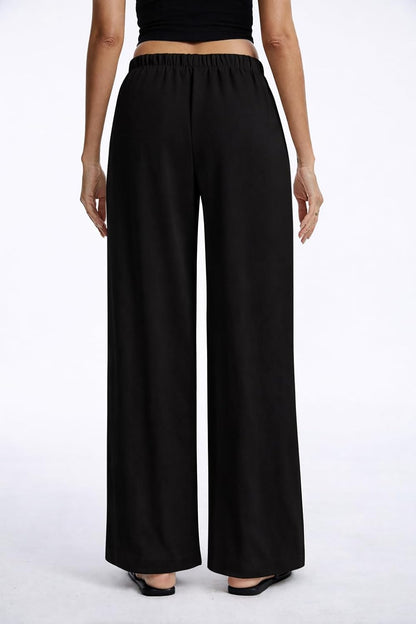 Clyde Women's Pants – High-Waisted Wide Leg Crepe Pants Without Pleats & Pockets