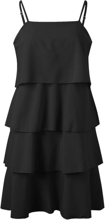Camille Women's Dress – Maxi Dress with Ruffles, V-Neck, Sleeveless, Pleated Chiffon for Summer