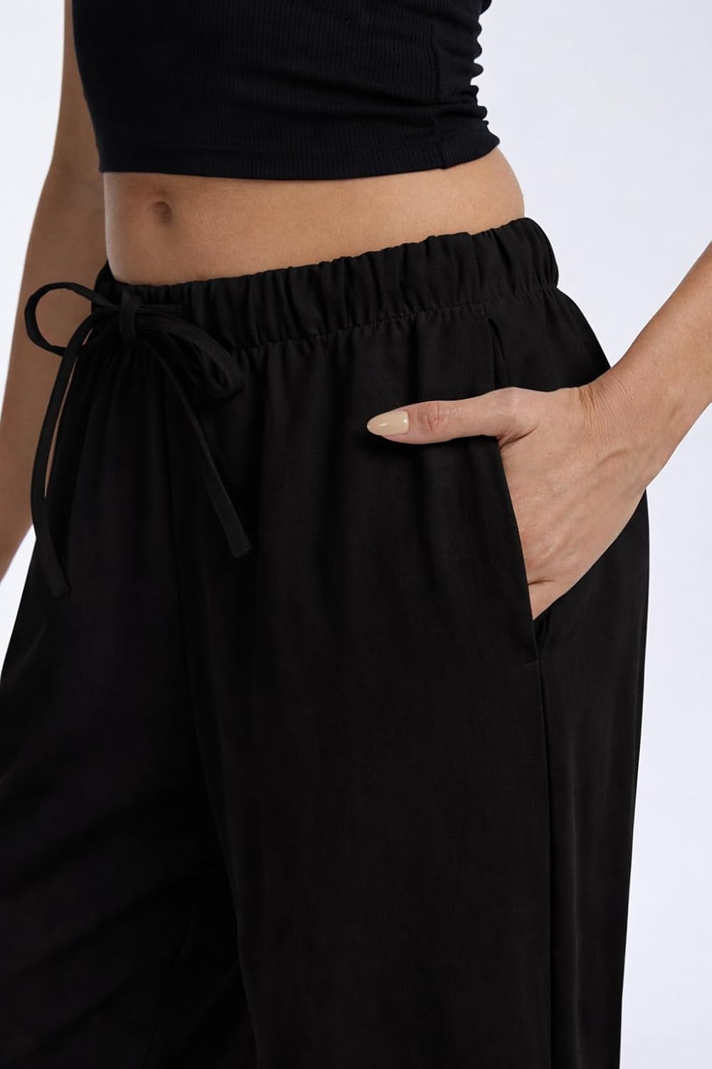 Clyde Women's Pants – High-Waisted Wide Leg Crepe Pants Without Pleats & Pockets