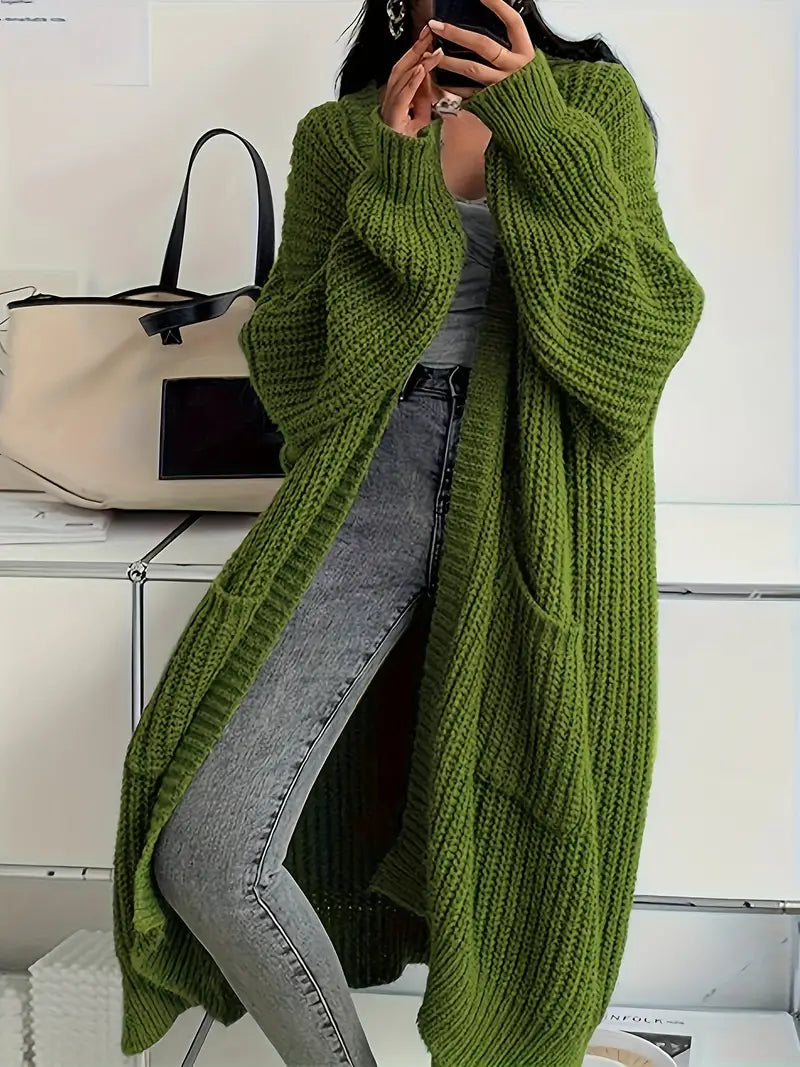 Marina Gilet Femme – Long Gilet Tricoté Doux & Élégant pour Automne avec Coupe Confortable