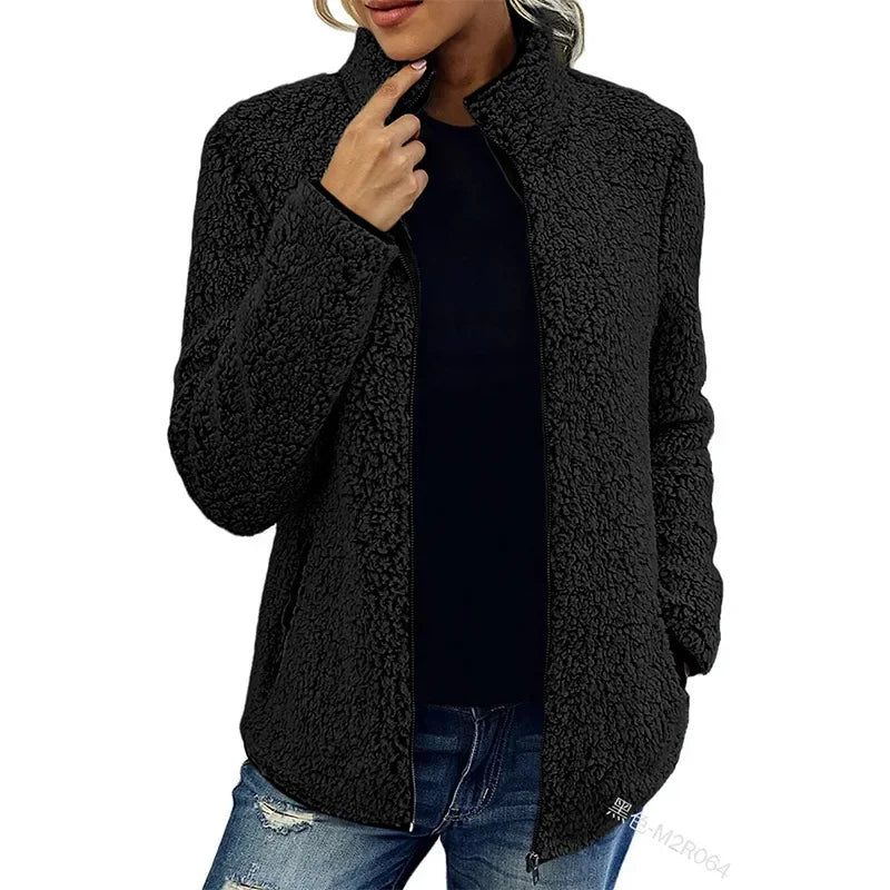 Yuna Veste Femme – Veste en Polaire Douce & Chaude au Style Décontracté et Élégant