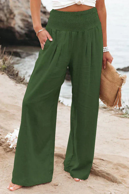 Alivia Pantalon Palazzo Femme – Taille Haute, Coupe Large Légère & Élégante pour l’Été