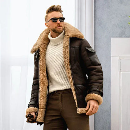 Raymond Veste Homme – Cuir Robuste avec Doublure en Fourrure Douce & Style Élégant