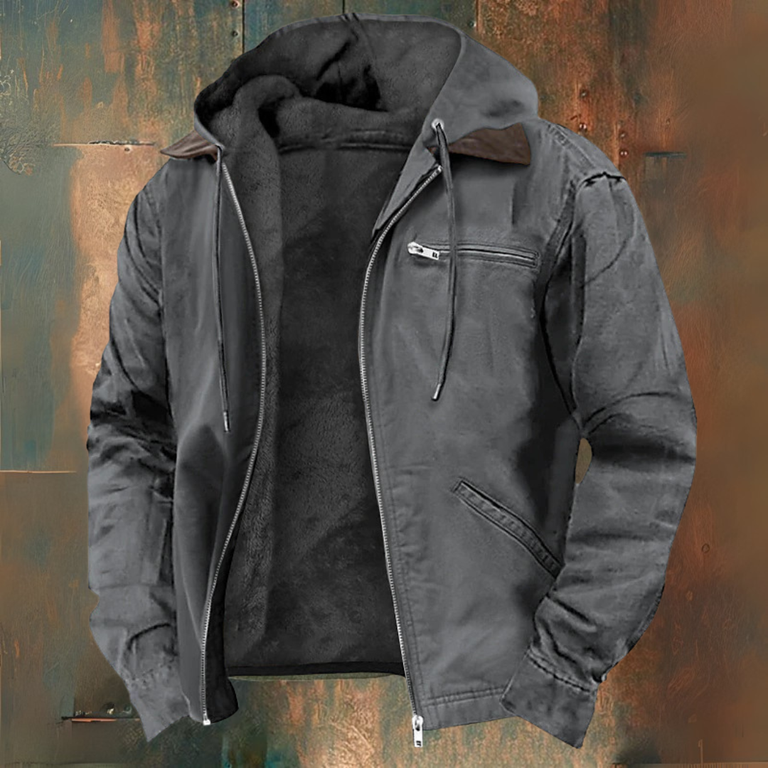 Caleb Veste Western Homme – Surchemise Automne-Hiver Légère avec Capuche Style Authentique