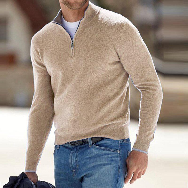 Noah Men's Zip Neck Sweater – Modern Style, Breathable Comfort & Durable Cotton Polyester