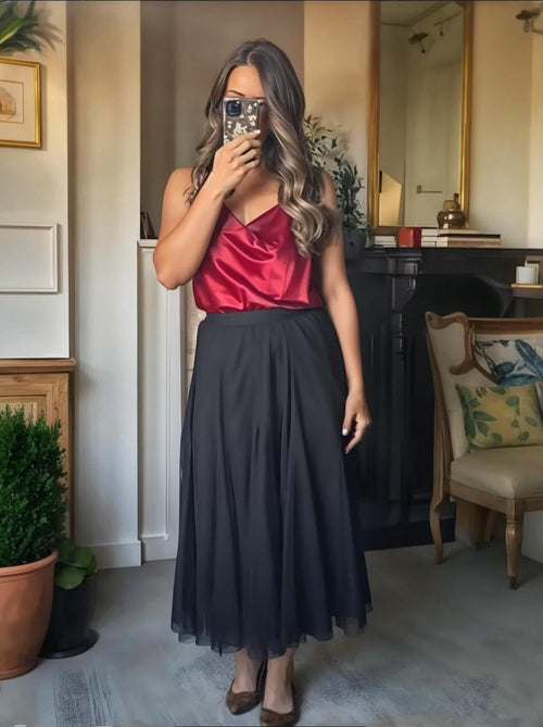 Cassy Tulle Skirt for Women – High-Waisted Long Skirt, Flowing & Elegant