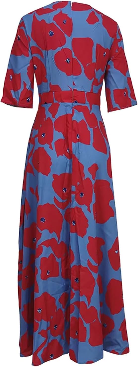 Julie Summer Dress for Women – Fluid A-Line Dress with Short Sleeves and V-Neck